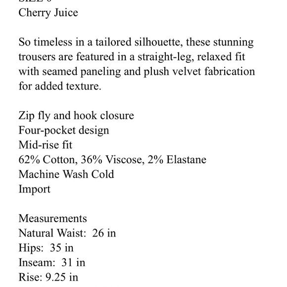 Free People velvet pant - Picture 10 of 10